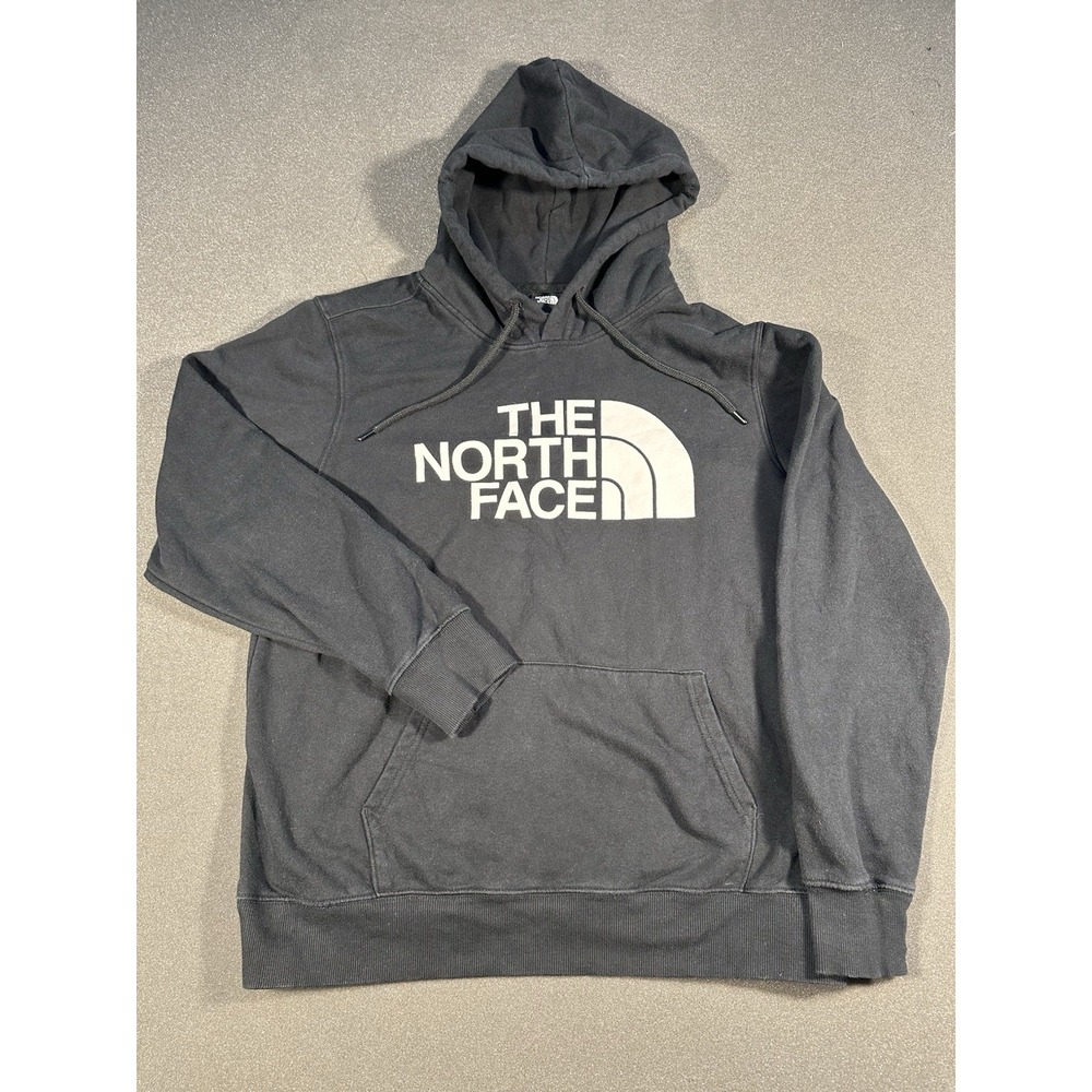 The North Face Black W/ White Lettering Hoodie Large